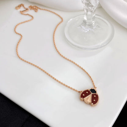 [Opulent Aurora]LUCKY  CARNELIANS LADYBUG NECKLACE