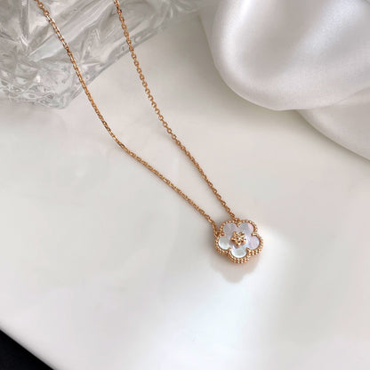 [Opulent Aurora]LUCKY  WHITE MOP  PLUM BLOSSOM NECKLACE