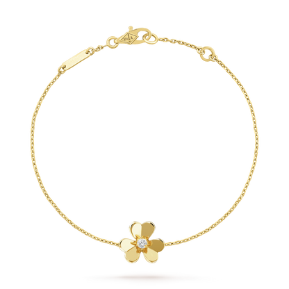 [Opulent Aurora]FRIVOLE GOLD FLOWER PINK MALACHITE BRACELET