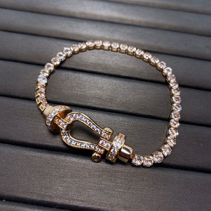 [Opulent Aurora]FORCE  LARGE HORSESHOE FULL DIAMOND TENNIS BRACELET