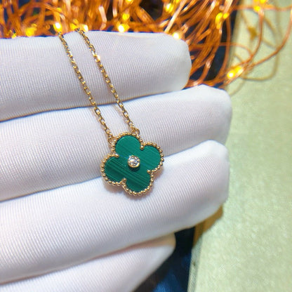 [Opulent Aurora]CLOVER 15MM DIAMOND TURQUOISE NECKLACE