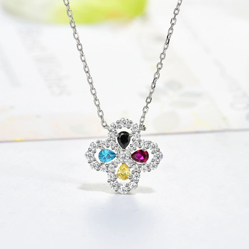 [Opulent Aurora]LOOP NECKLACE FULL MOTIF DIAMOND 16MM MULTIPLE COLORS