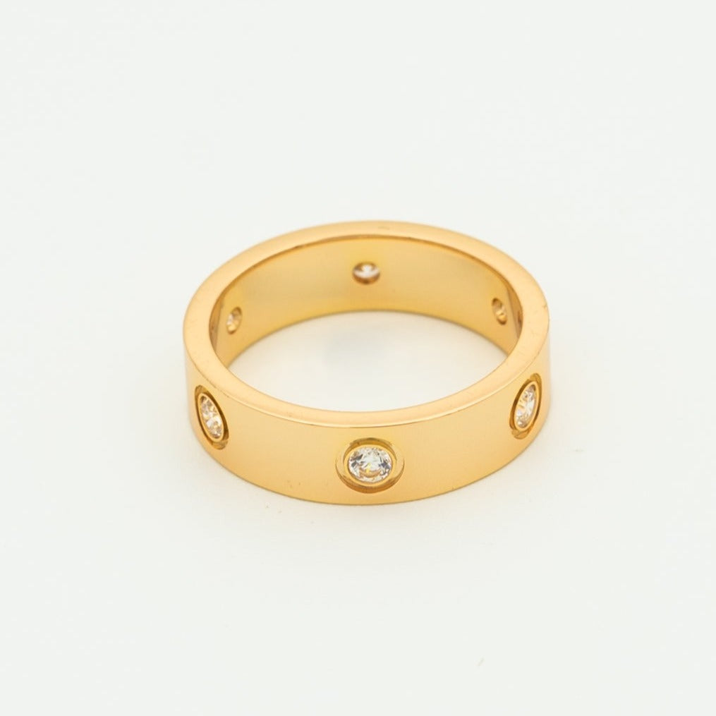 [Opulent Aurora]LOVE RING 5.5MM 6 DIAMONDS PINK GOLD