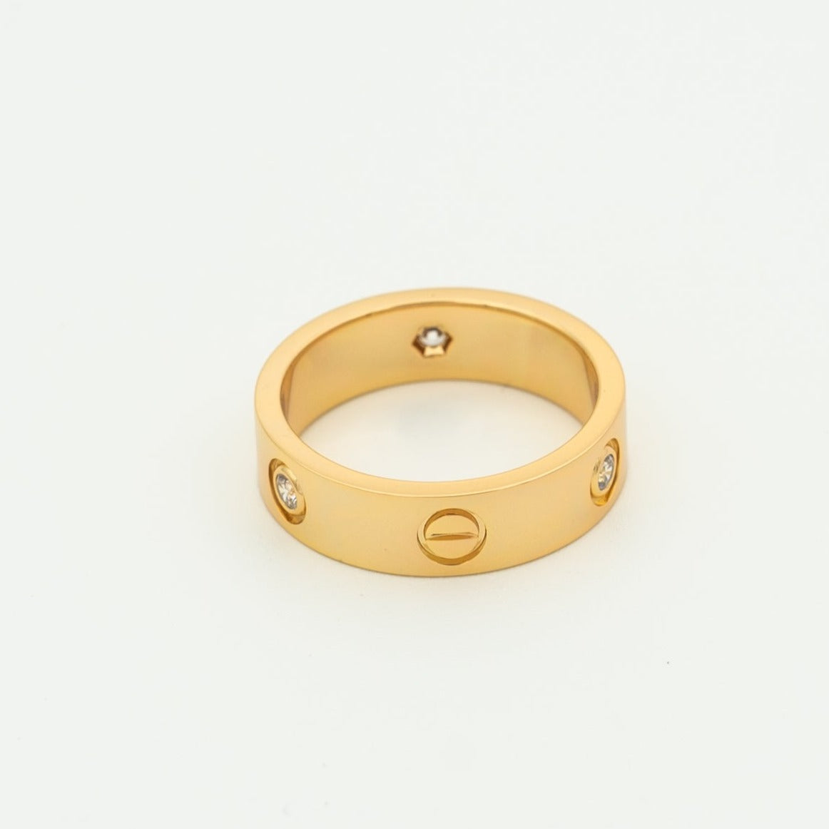 [Opulent Aurora]LOVE RING 5.5MM 3 DIAMONDS PINK GOLD