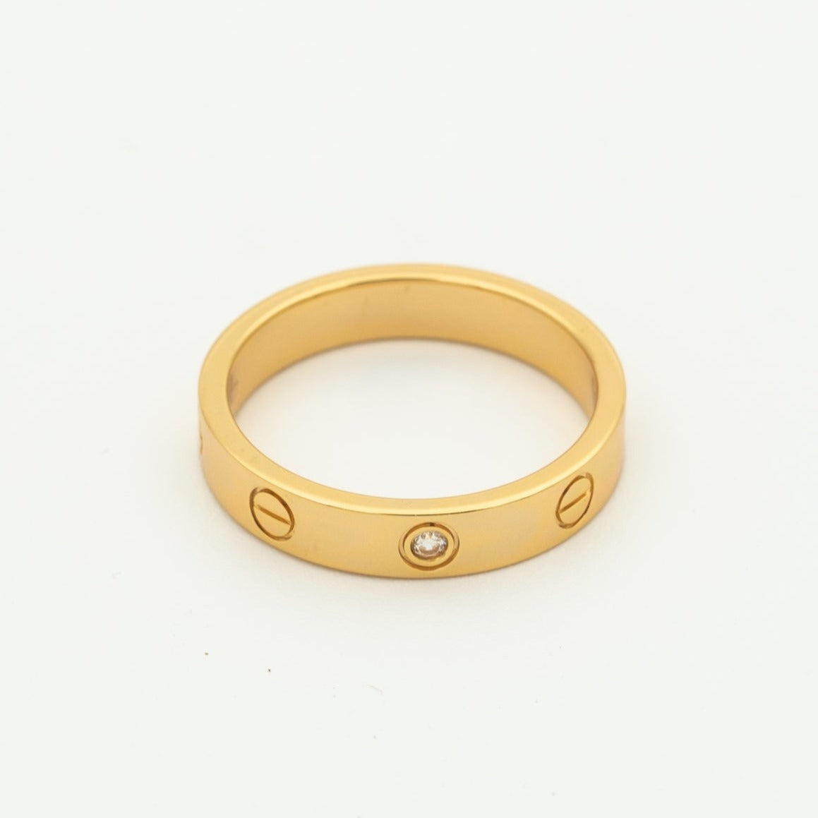 [Opulent Aurora]LOVE RING 4MM 1 DIAMOND PINK GOLD