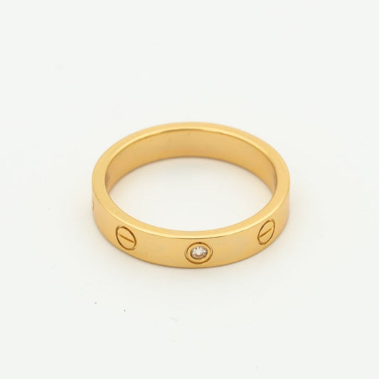 [Opulent Aurora]LOVE RING 4MM 1 DIAMOND PINK GOLD