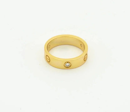 [Opulent Aurora]LOVE RING 4MM 1 DIAMOND GOLD