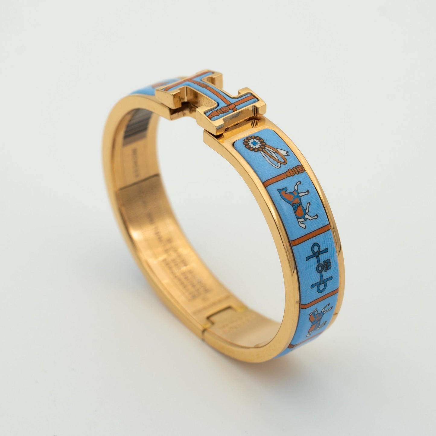 [Opulent Aurora]H PINK GOLD BRACELET BLUE CERAMIC