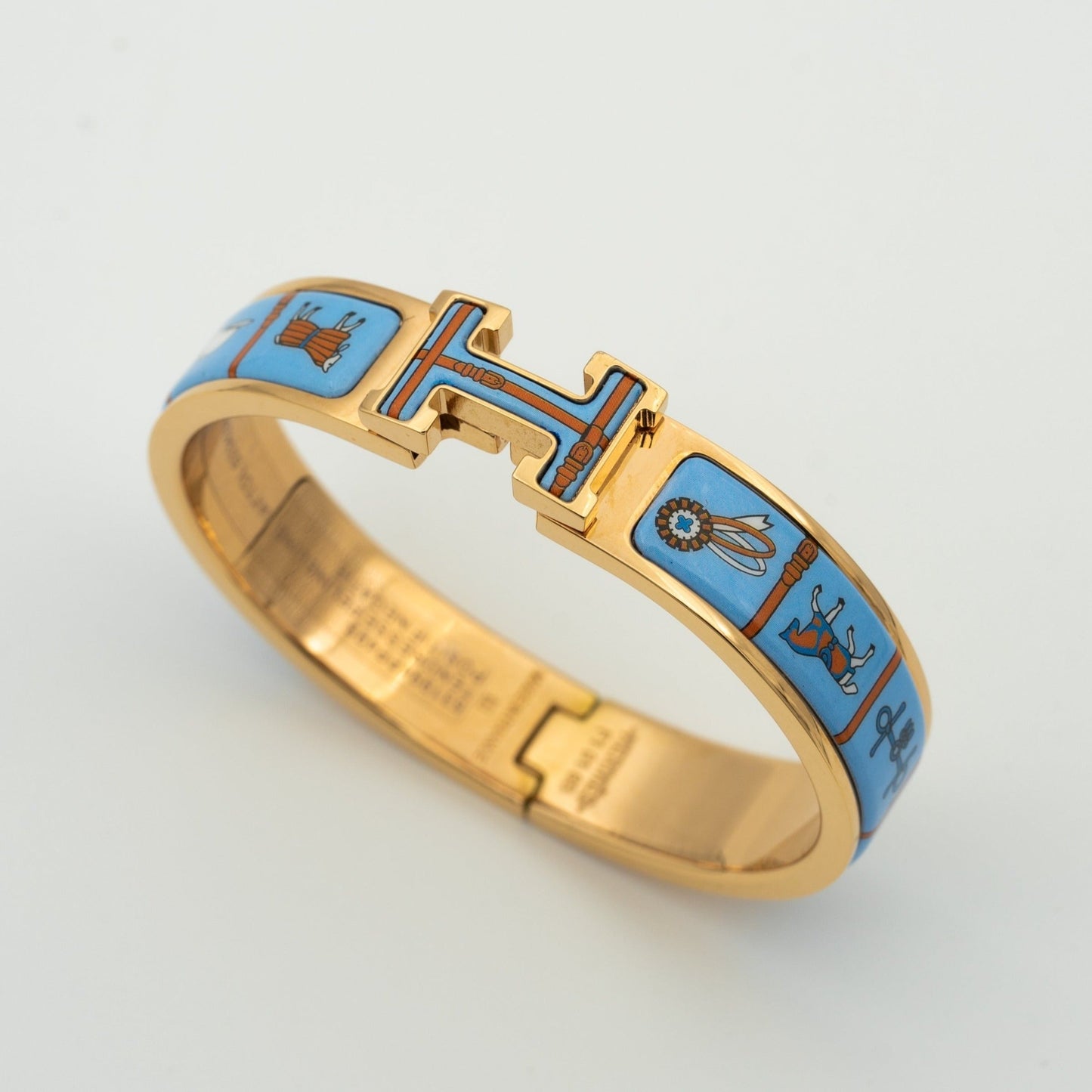 [Opulent Aurora]H PINK GOLD BRACELET BLUE CERAMIC