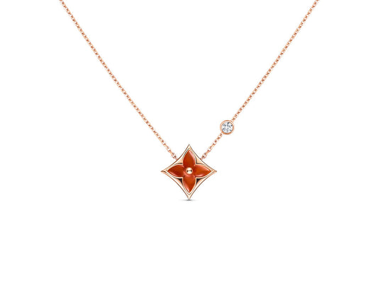 [Opulent Aurora]STAR NECKLACE PINK GOLD 1 DIAMOND