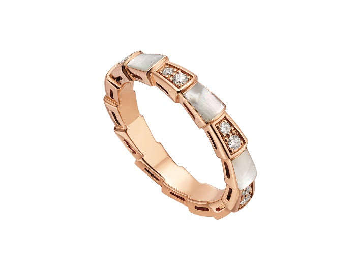 [Opulent Aurora]SERPENTI RING PINK GOLD DIAMOND MOP 3MM