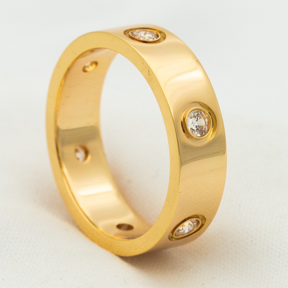 [Opulent Aurora]LOVE RING 5.5MM 6 DIAMONDS PINK GOLD