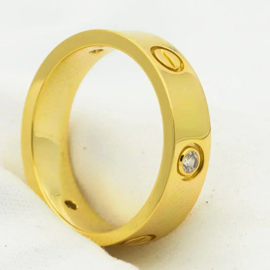 [Opulent Aurora]LOVE RING 5.5MM 3 DIAMONDS GOLD