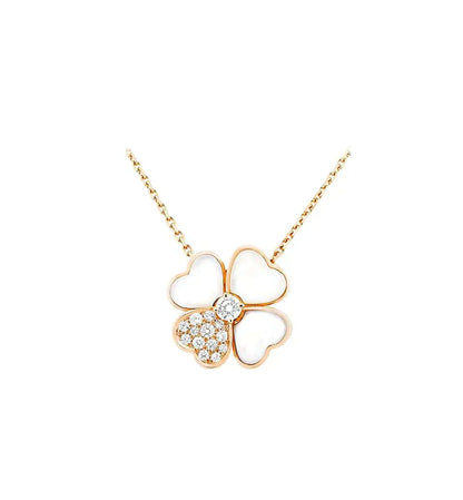 [Opulent Aurora]CLOVER MOP DIAMOND ROSE GOLD NECKLACE