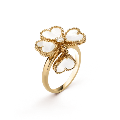 [Opulent Aurora]SWEET CLOVER WHITE MOP RING