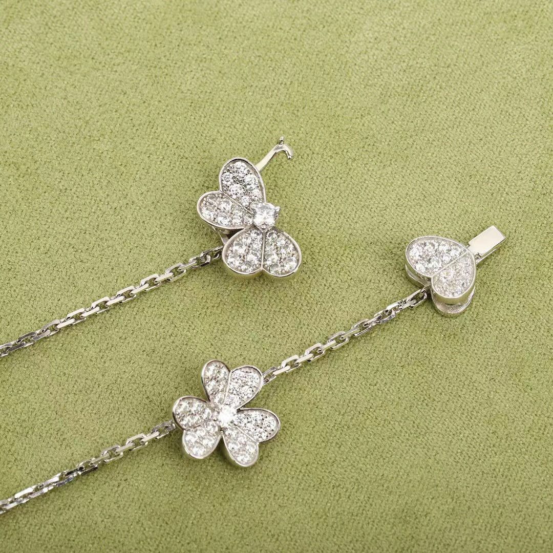 [Opulent Aurora]FRIVOLE SILVER 9 FLOWERS NECKLACE