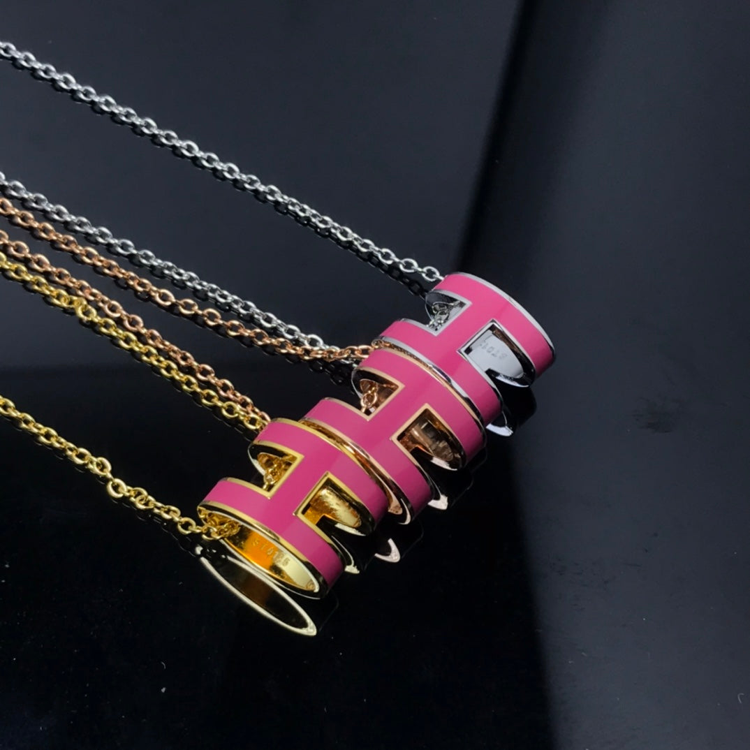 [Opulent Aurora]H NECKLACE PINK