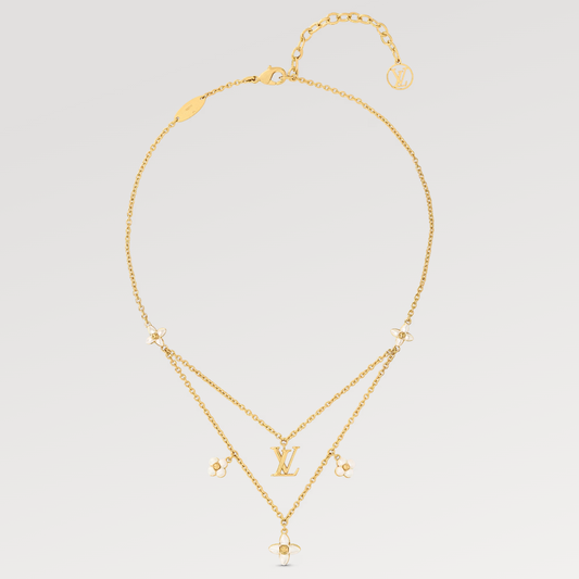 [Opulent Aurora]FLOWERGRAM GOLD MOP DOUBLE ROW NECKLACE