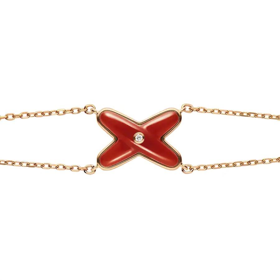 [Opulent Aurora]JEUX BRACELET CARNELIAN PINK GOLD 1 DIAMOND