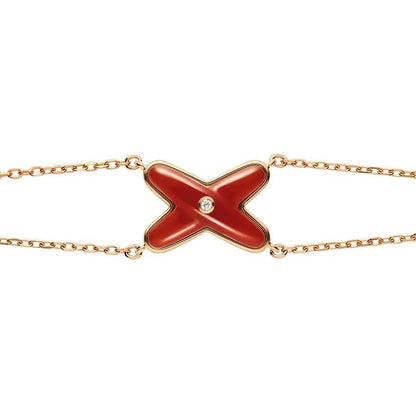 [Opulent Aurora]JEUX BRACELET CARNELIAN PINK GOLD 1 DIAMOND