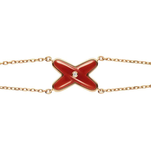 [Opulent Aurora]JEUX BRACELET CARNELIAN PINK GOLD 1 DIAMOND