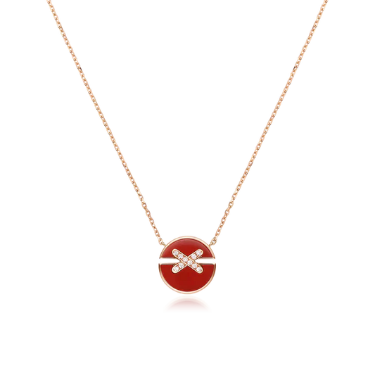 [Opulent Aurora]JEUX DE ROSE GOLD DIAMOND NECKLACE