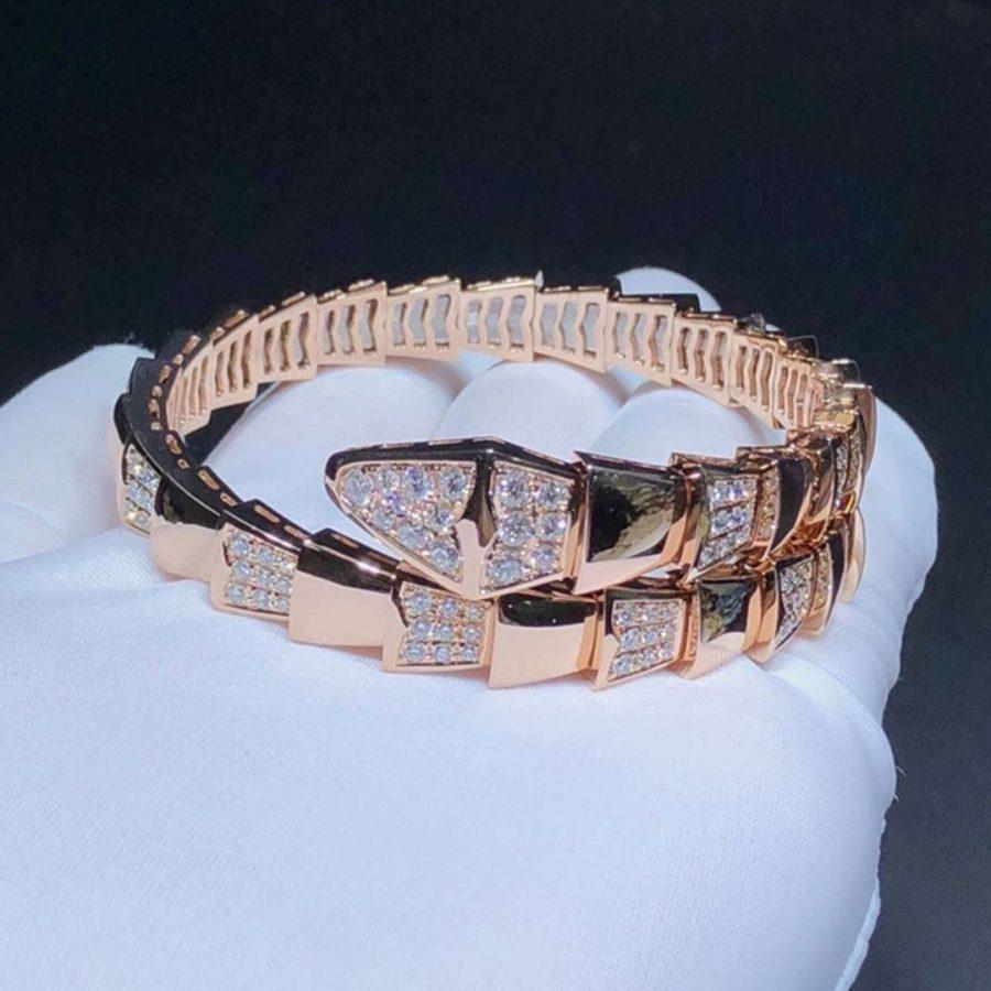 [Opulent Aurora]SERPENTI WIDE BRACELET PINK GOLD DIAMOND