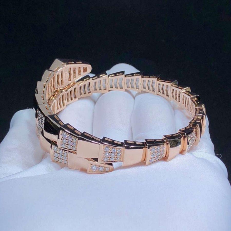 [Opulent Aurora]SERPENTI WIDE BRACELET PINK GOLD DIAMOND