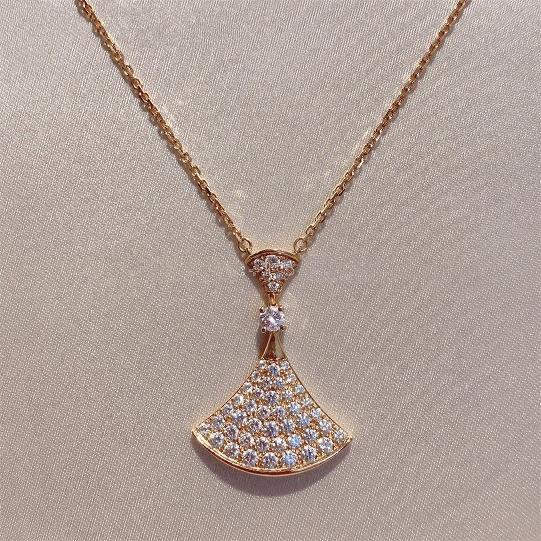 [Opulent Aurora]DREAM NECKLACE PINK GOLD FULL DIAMOND