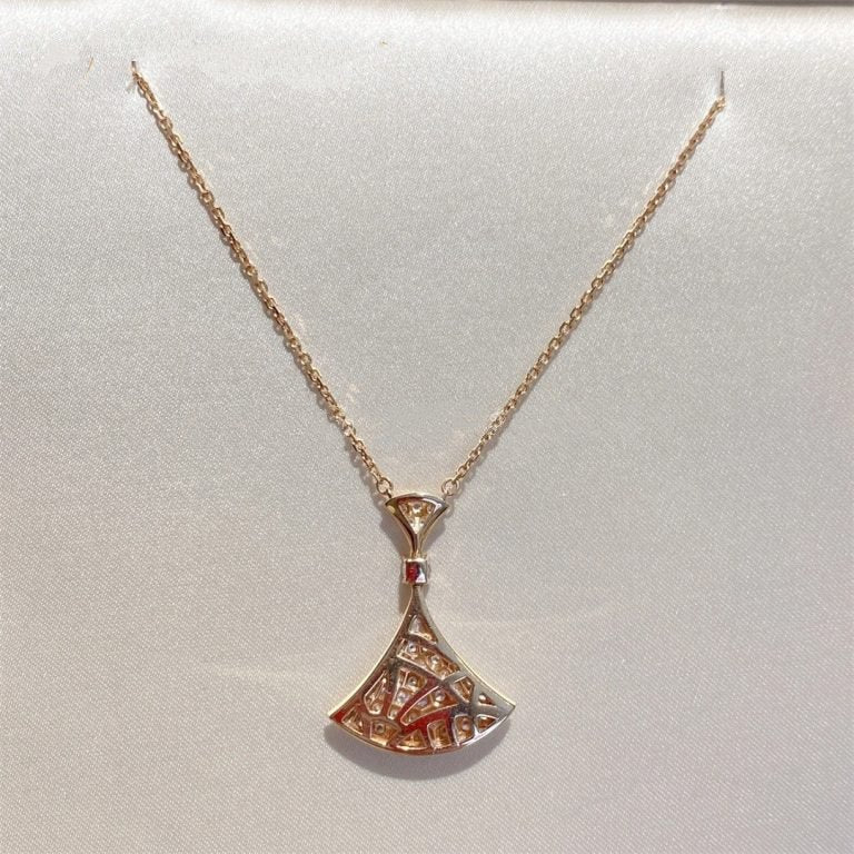 [Opulent Aurora]DREAM NECKLACE PINK GOLD FULL DIAMOND