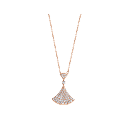 [Opulent Aurora]DREAM NECKLACE PINK GOLD FULL DIAMOND