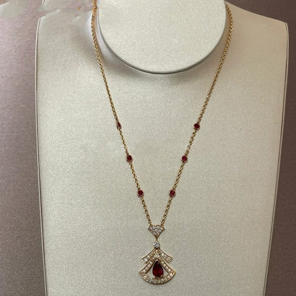 [Opulent Aurora]DREAM NECKLACE CARNELIAN DIAMOND PINK GOLD