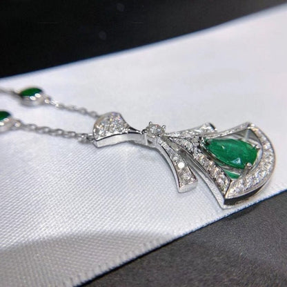 [Opulent Aurora]DREAM NECKLACE MALACHITE DIAMOND SILVER