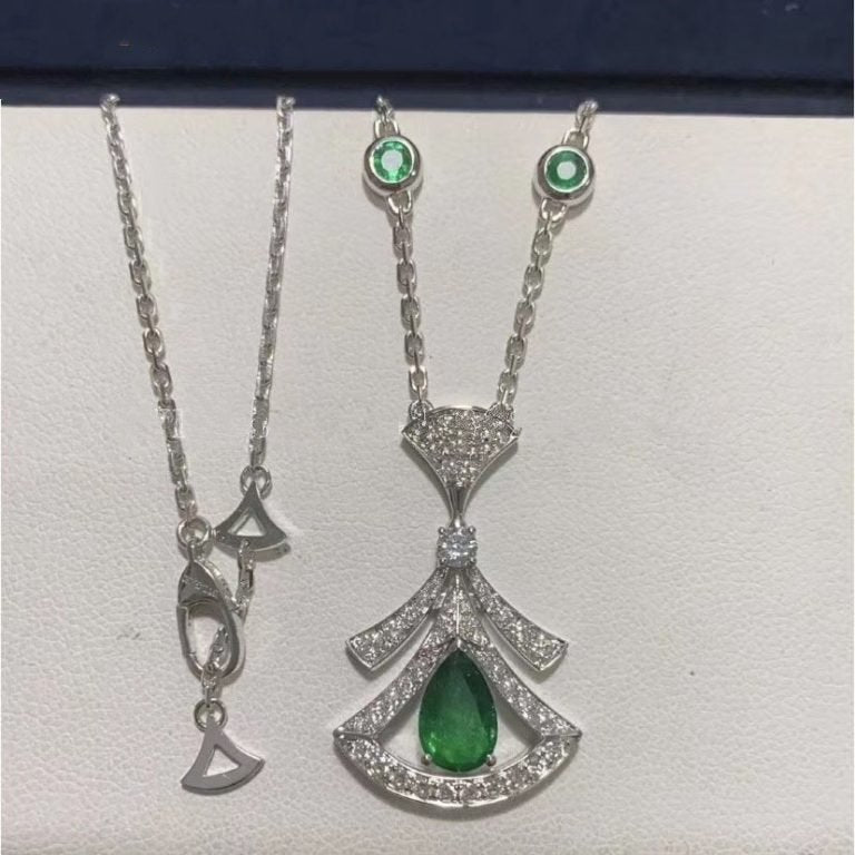 [Opulent Aurora]DREAM NECKLACE MALACHITE DIAMOND SILVER