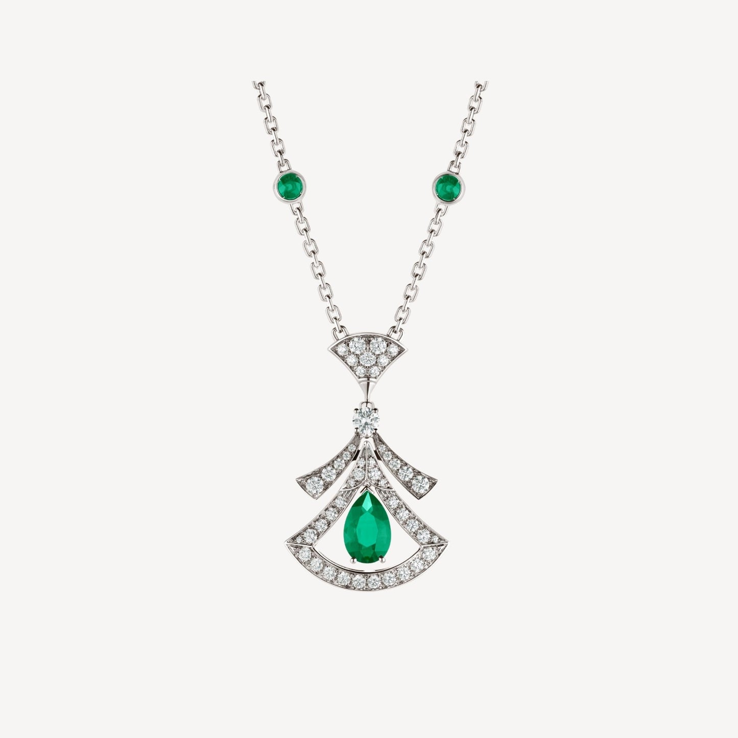 [Opulent Aurora]DREAM NECKLACE MALACHITE DIAMOND SILVER