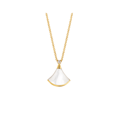 [Opulent Aurora]DREAM NECKLACE WHITE MOP GOLD 1 DIAMOND