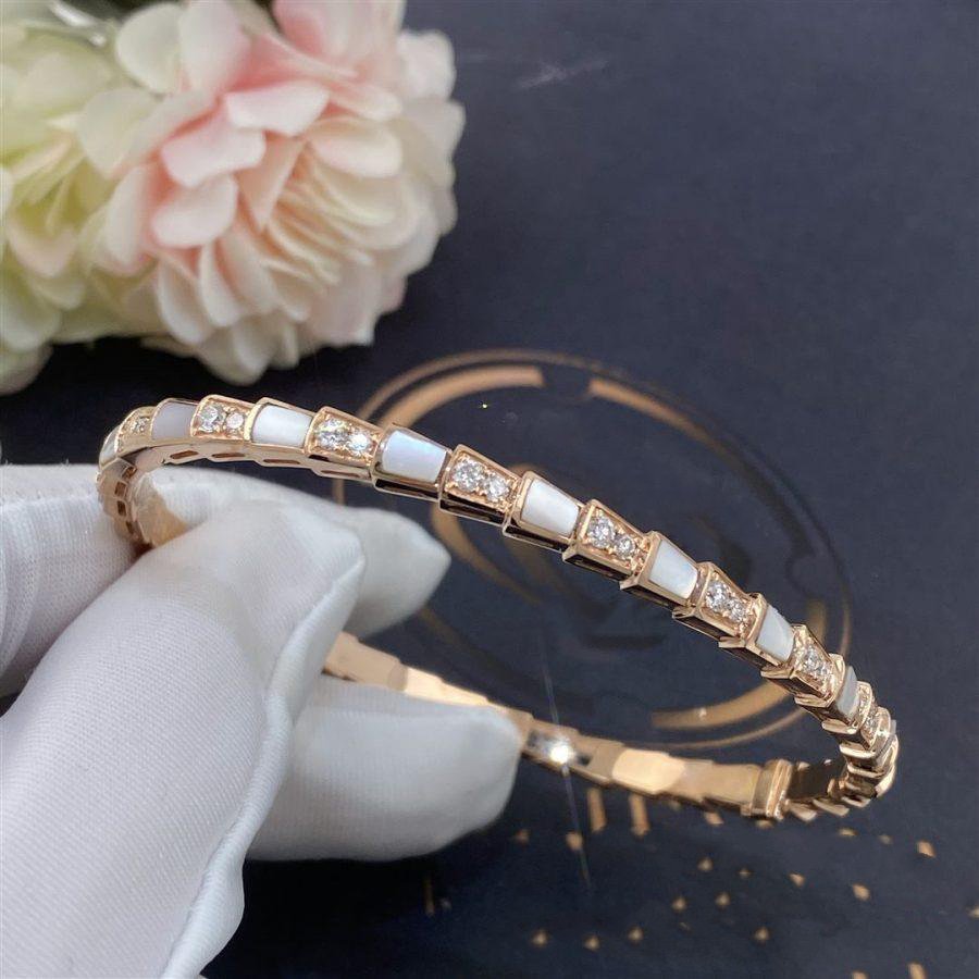 [Opulent Aurora]SERPENTI BRACELET PINK GOLD MOP DIAMOND