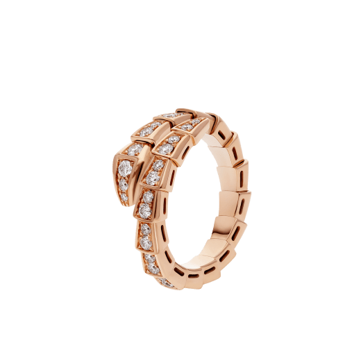 [Opulent Aurora]SERPENTI RING PINK GOLD DIAMOND PAVED 4MM