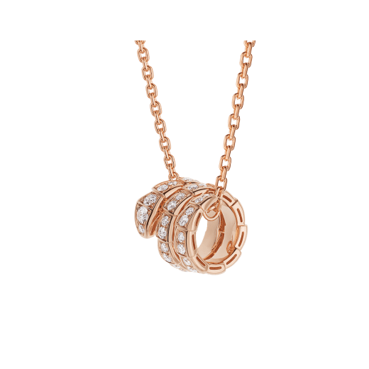 [Opulent Aurora]SERPENTI PINK GOLD NECKLACE DOUBLE RING DIAMOND