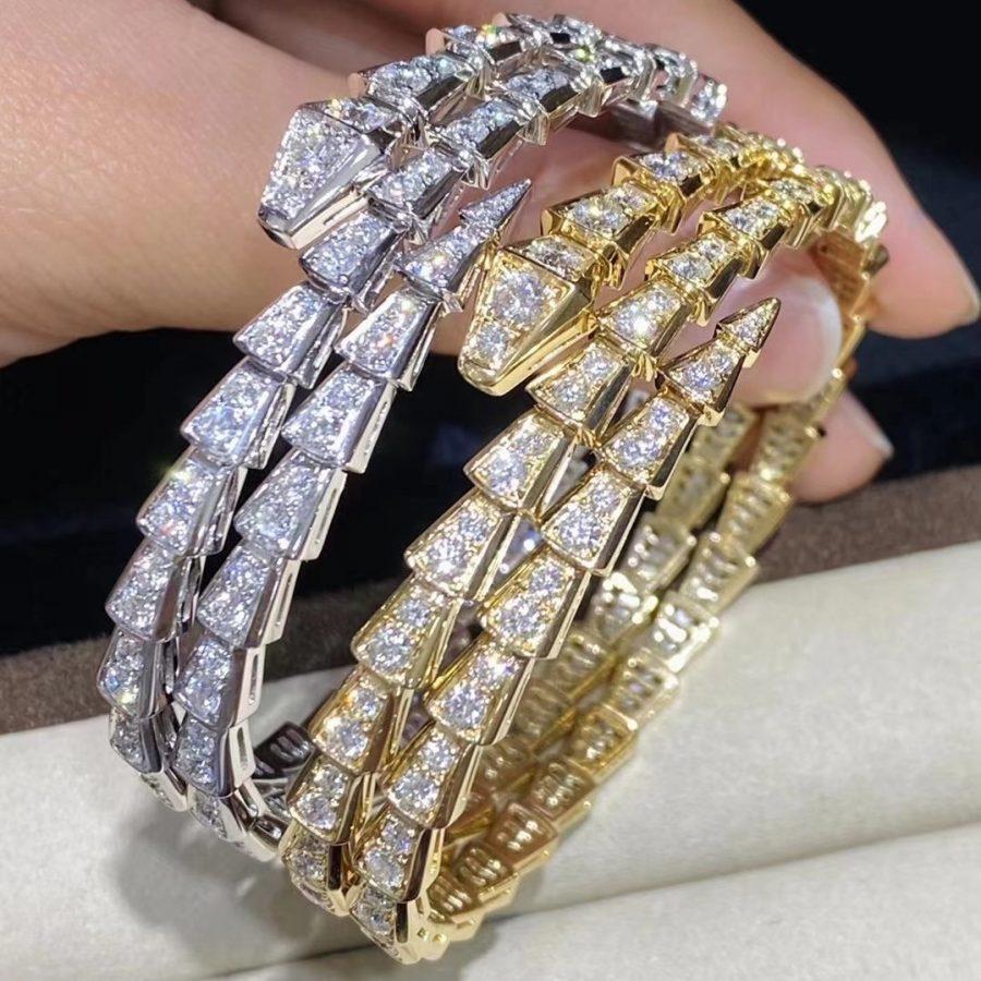 [Opulent Aurora]SERPENTI BRACELET GOLD DIAMOND DOUBLE ROW