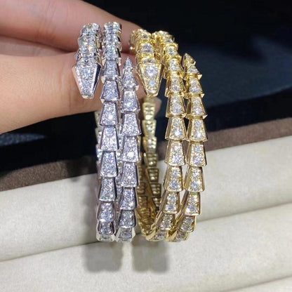 [Opulent Aurora]SERPENTI BRACELET GOLD DIAMOND DOUBLE ROW