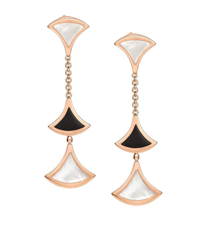 [Opulent Aurora]DREAM EARRINGS 3 MOTIFS ONYX MOP PINK GOLD