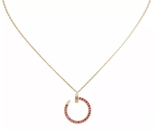 [Opulent Aurora]JUSTE NECKLACE GOLD RED DIAMONDS