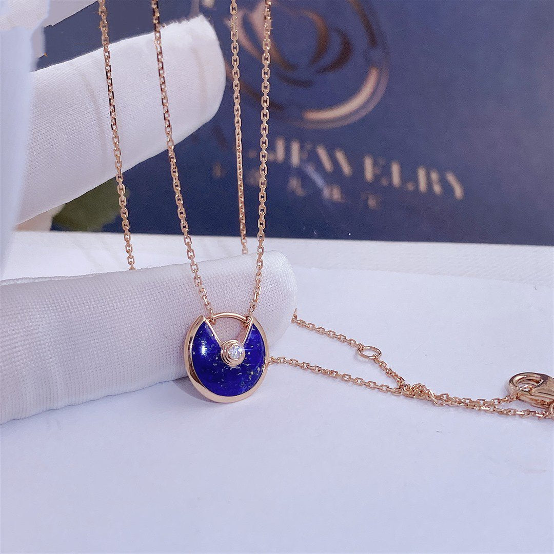 [Opulent Aurora]AMULETTE ROSE GOLD AGATE NECKLACE