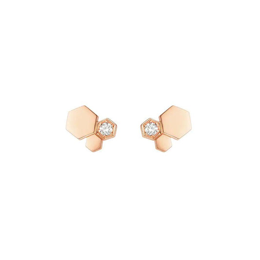 [Opulent Aurora]BEE LOVE PINK GOLD DIAMOND EARRINGS