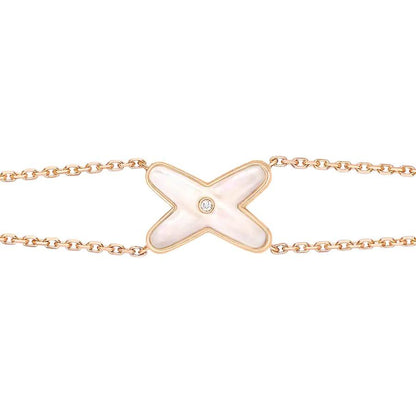 [Opulent Aurora]JEUX BRACELET WHITE MOP PINK GOLD 1 DIAMOND