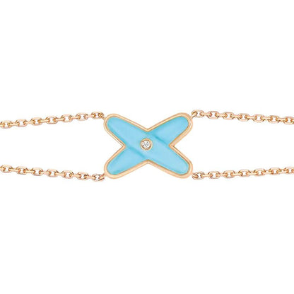 [Opulent Aurora]JEUX BRACELET TURQUOISE PINK GOLD 1 DIAMOND