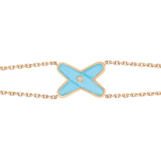 [Opulent Aurora]JEUX BRACELET TURQUOISE PINK GOLD 1 DIAMOND