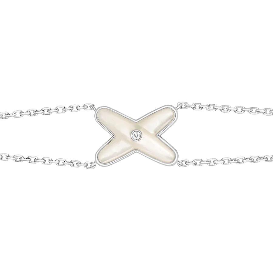 [Opulent Aurora]JEUX BRACELET WHITE MOP SILVER 1 DIAMOND