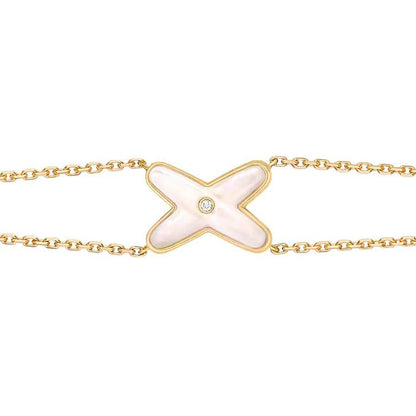 [Opulent Aurora]JEUX BRACELET WHITE MOP GOLD 1 DIAMOND